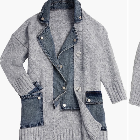 SAACHI Denim Knit Cardigan - Picture 3 of 7